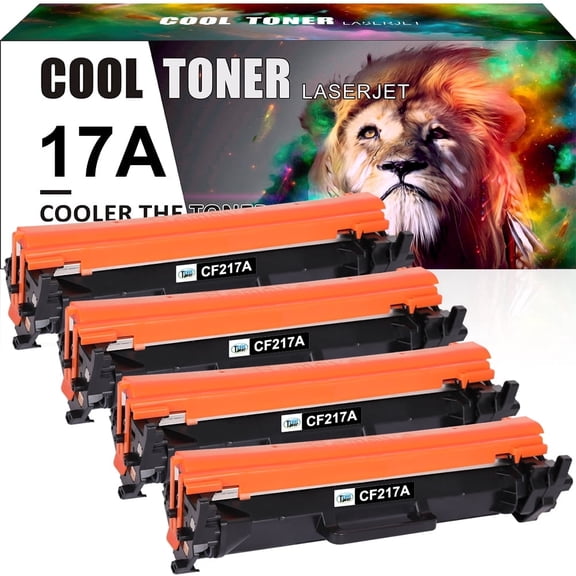 Cool Toner 17A Toner Cartridge Replacement Compatible for CF217A 17A LaserJet Pro M102a M102w MFP-M130a MFP-M130fn MFP-M130fw MFP-M130nw (Black, 4-Pack)