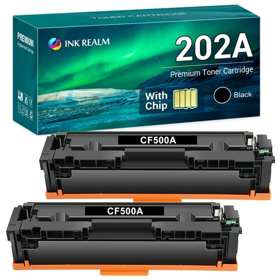 Ink realm 2-Pack Compatible Toner Replacement for HP CF500A Color LaserJet Pro M254dw M254dn M254nw, MFP-M281fdw MFP-M281fdn MFP-M281cdw MFP-M280nw Printer Ink Black