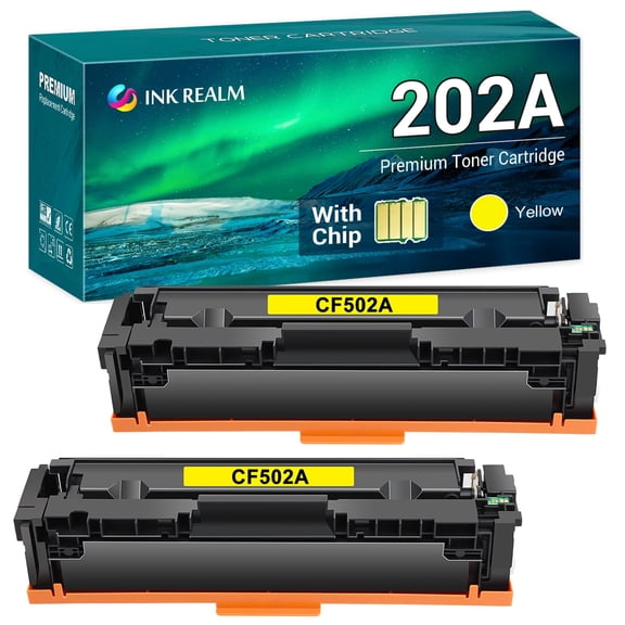Ink realm 2-Pack Compatible Toner Replacement for CF502A Color LaserJet Pro M254dw M254dn M254nw, MFP-M281fdw MFP-M281fdn MFP-M281cdw MFP-M280nw Printer Ink Yellow