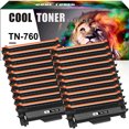 thumbnail image 1 of Cool Toner 20-Pack Compatible Toner Replacement for Brother TN-760 TN-730 TN760 Black for DCP-L2550DW HL-L2350DW HL-L2370DW HL-L2370DWXL HL-L2390DW HLL2395DW MFCL2710DW MFC-L2750DW Printer, 1 of 10