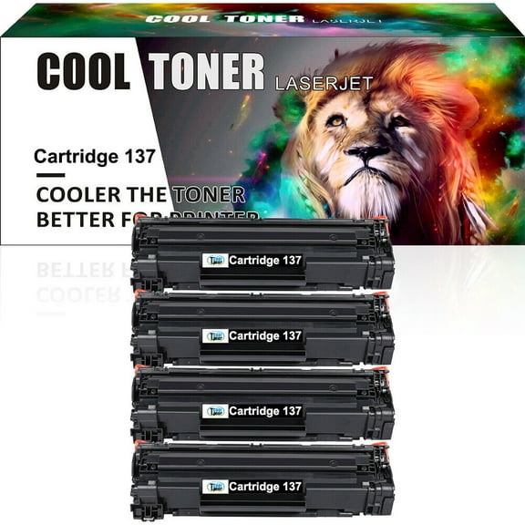 Cool Toner 4-Pack Compatible Toner Cartridge Replacement for Canon Cartridge 137 CRG-137 Used with imageCLASS MF230 MF232w MF242dw MF216n MF236n MF244dw MF249dw MF642cdw Printer Ink Black