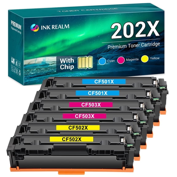 Ink realm 6-Pack Compatible Toner for CF501X CF502X CF503X Color LaserJet Pro M254dw M254dn M254nw, MFP-M281fdw MFP-M281fdn MFP-M281cdw MFP-M280nw 2x Cyan, 2x Magenta, 2x Yellow