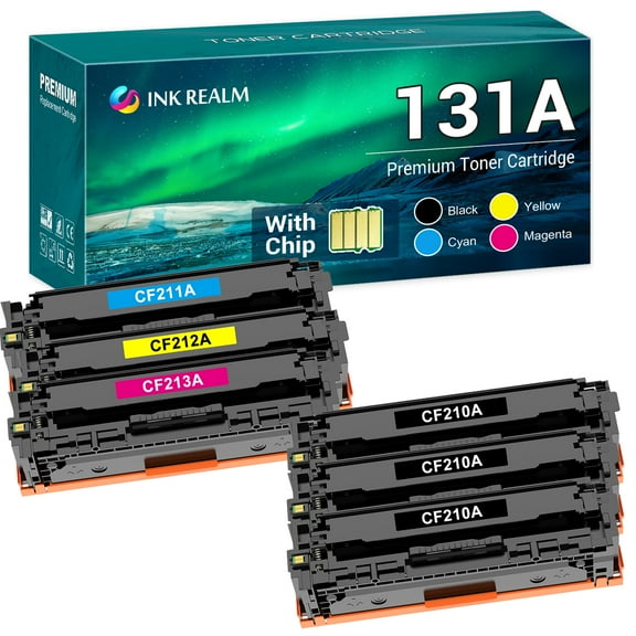 Ink realm 6-Pack Compatible Toner Replacement for HP CF211A CF212A CF213A LaserJet Pro 200 Color M251n M251nw, MFP M276n M276nw Pritner Ink 3x Black, Cyan, Magenta, Yellow
