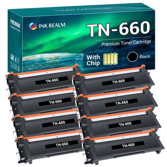 Ink realm 8-Pack Compatible Toner Replacement for Brother TN660 TN-660 HL-L2300D HL-L2380DW HL-L2340DW DCP-L2540DW DCP-L2520DW MFC-L2700DW MFC-L2700DWR Printer Ink Black