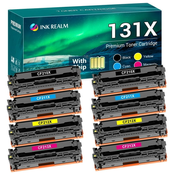 Ink realm 8-Pack Compatible Toner Replacement for HP CF210X LaserJet Pro 200 Color M251n M251nw, MFP M276n M276nw Printer Ink 2x Black, 2x Cyan, 2x Magenta, 2x Yellow
