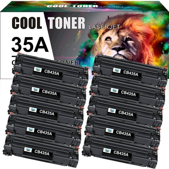 Cool Toner Compatible 35A Toner Cartridge for HP 35A CB435A for HP Laserjet P1005 P1006 P1007 P1008 P1009 Printer Ink (Black, 10-Pack)