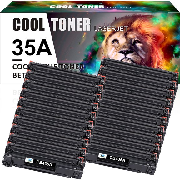 Cool Toner Compatible 35A Toner Cartridge for HP 35A CB435A for HP Laserjet P1005 P1006 P1007 P1008 P1009 Printer Ink (Black, 20-Pack)