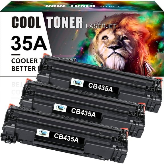 Cool Toner Compatible 35A Toner Cartridge for HP 35A CB435A for HP Laserjet P1005 P1006 P1007 P1008 P1009 Printer Ink (Black, 3-Pack)
