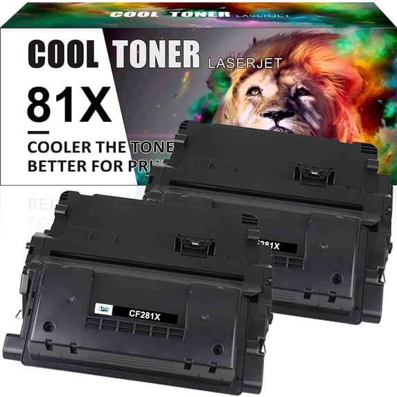 Cool Toner Compatible 81X CF281X Jumbo Toner Replacement for HP CF281A 81A M630dn M604dn M605x M606x (25000 Pages Per,Black, 2-Pack)