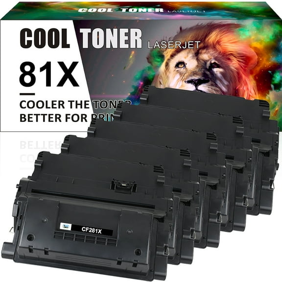 Cool Toner Compatible 81X CF281X Jumbo Toner Replacement for HP CF281A 81A M630dn M604dn M605x M606x (25000 Pages PerBlack, 5-Pack)