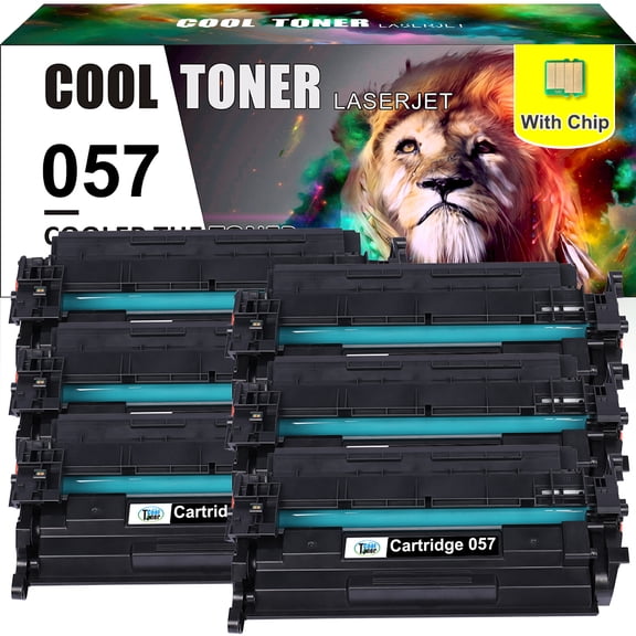 Cool Toner Compatible Toner Cartridge for Canon Cartridge 057 057H CRG-057 Toner with chip imageCLASS MF445dw MF448dw LBP226dw Printer Ink (Black, 6-Pack)