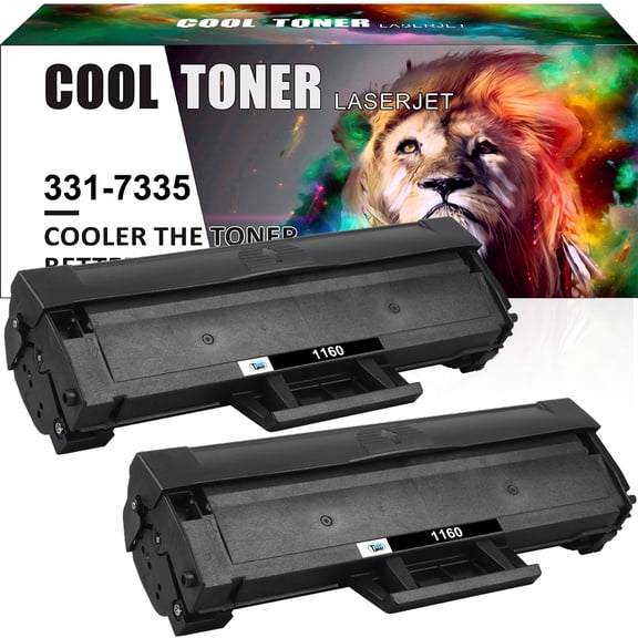 Cool Toner Compatible Toner Cartridge for Dell 331-7335 Work with B1160 B1165nfw B1160w B1163w HF44N HF442 Laser Printer Replacement Toner Ink Black, 2-Pack