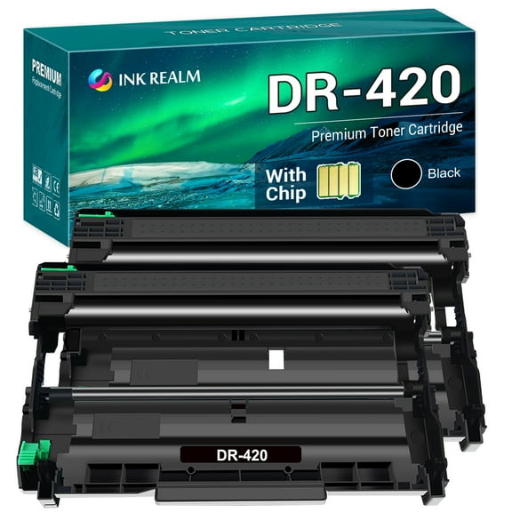 Ink realm Compatible Drum Unit for Brother DR-420 for HL-2240D 2135W 2250DNR 2270DW 2280DW MFC-7360 MFC-7460DN 7860DW DCP-7060 7065DN 7070DW 7070DWR Printer Replacement Black, 2-Pack