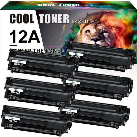 Ink realm Compatible for HP 12A Toner Cartridges 12A Q2612A HP Laserjet 1020 1012 1022 1010 1018 1022n 3050 3015 3055 3030 3052 M1005MFP M1319F Printer Ink Black, 6-Pack