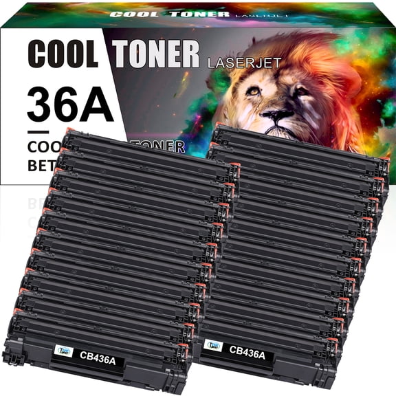 Cool Toner Compatible Toner Replacement for HP 36A CB436A for LaserJet P1505N P1005 P1102WHP M1522n MFP M1522NF MFP M1120 M1217NFW M1212NF Printer Ink Black, 20-Pack