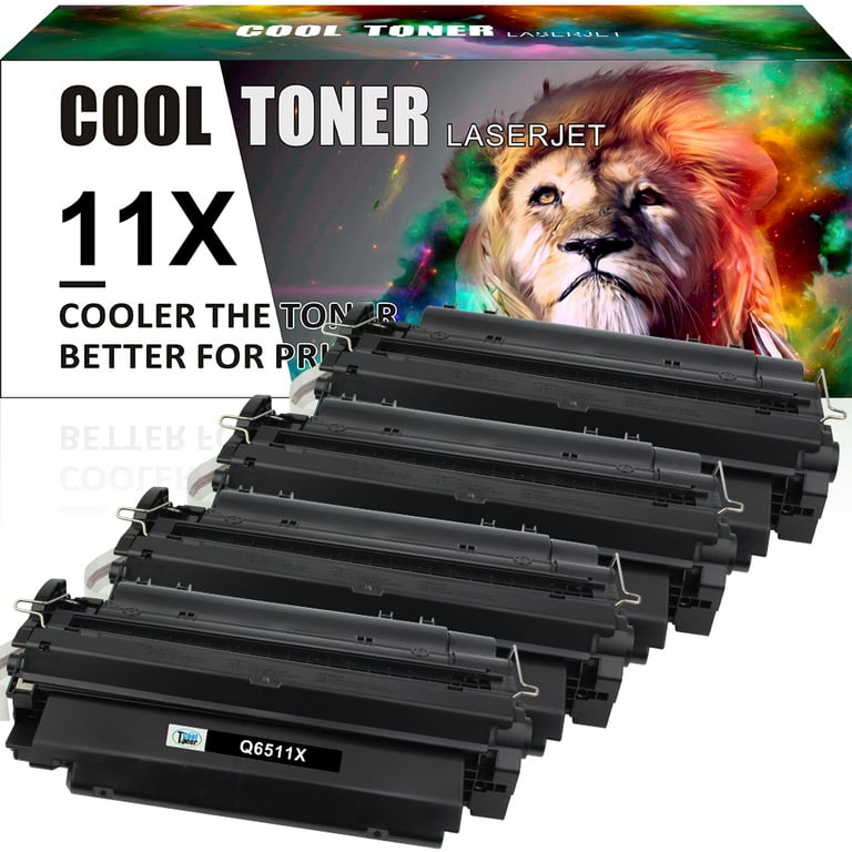 Cool Toner Compatible Toner Replacement for HP Q6511X 11X 11A Q6511A Used  for Laserjet 2430 2420 2410 2400 2420d 2420dn 2430tn Printer (Black,  4-Pack) 