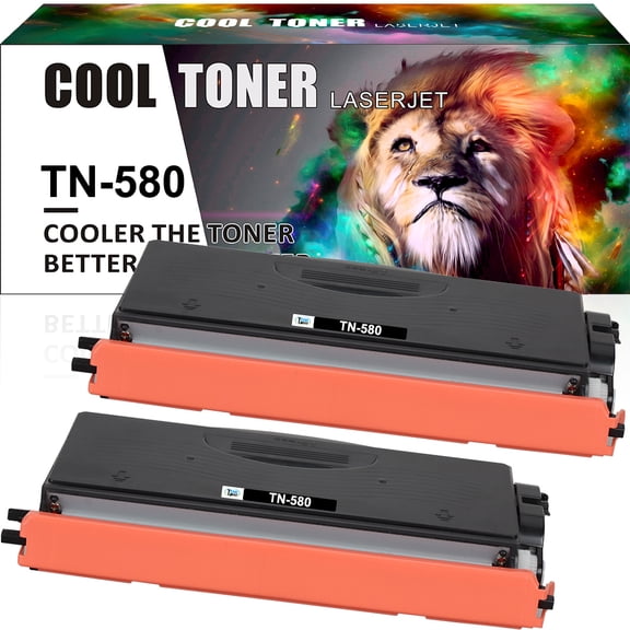 Ink realm Compatible TN580 Black Cartridge for Brother TN-580 DR520 HL-L2350DW L2300D 5340D 5370DW 5250DN 5240 DCP-8065DN MFC-8860DN Print Ink | 2 PACK