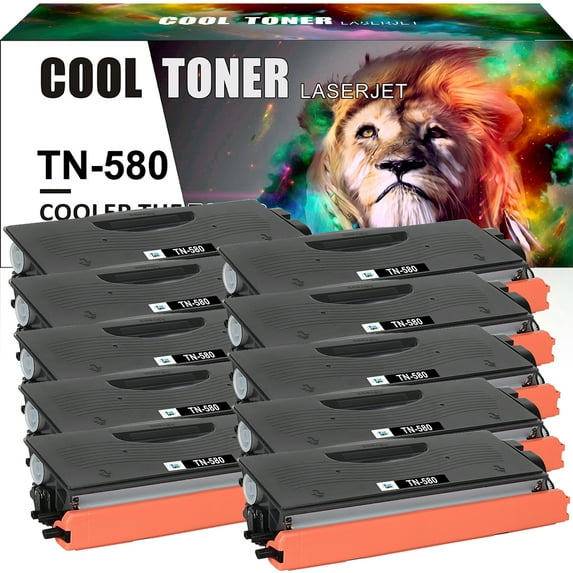 Ink realm Compatible TN580 Black Cartridge for Brother TN-580 DR520 HL-L2350DW L2300D 5340D 5370DW 5250DN 5240 DCP-8065DN MFC-8860DN Print Ink * 10