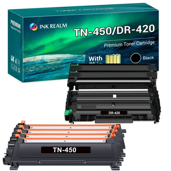 Ink realm Compatible Toner Cartridge + Drum Unit Replacement for TN-450 DR-420 (4 x TN-450 Toner + 2 x DR-420 Drum Unit)