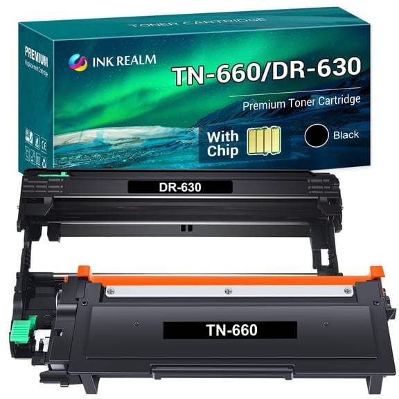 Ink realm Compatible Toner Cartridge Printer Ink for Brother TN-660 DR-630 (1 x TN-660 Toner + 1 x DR-630 Drum Unit)