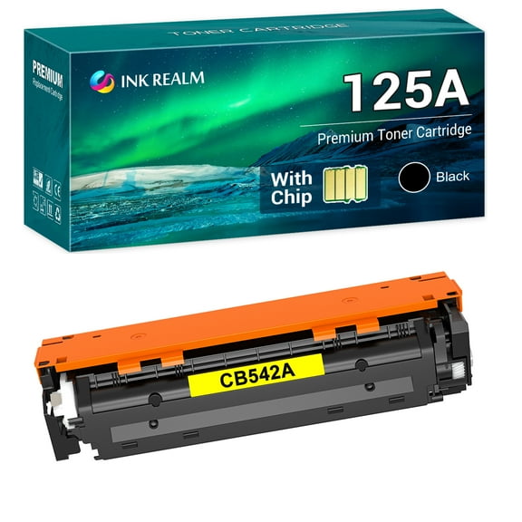 Ink realm Compatible Toner Cartridge Replacement for HP 125A CB542A for HP Color LaserJet CP1215 CP1518ni CP1515n CM1312nfi CM1312 MFP Printer Ink Yellow, 1-Pack