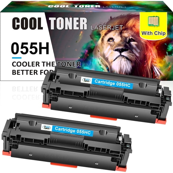 Cool Toner Compatible Toner Cartridge Replacement for canon 055H Cyan for Canon Color imageCLASS MF741Cdw, MF743Cdw, MF745Cdw, MF746Cdw, LBP664Cdw Laser printer(Cyan, 2-Pack)