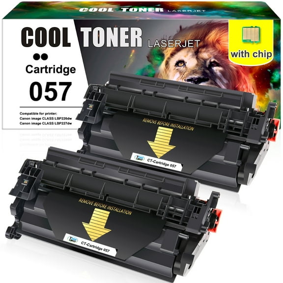 Cool Toner Compatible Toner Cartridge for Canon Cartridge 057 CRG-057 with chip imageCLASS MF445dw MF448dw LBP226dw Printer Ink (Black, 2-Pack)