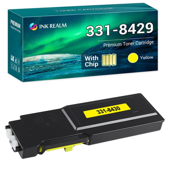 Ink realm Compatible Toner for Dell 331-8430 for Dell Color Laser C3760dn C3760n C3760dnf C3765dnf Replacement Laser Printers Toner Ink Yellow, 1-Pack
