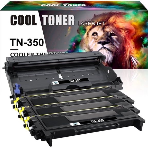 Cool Toner Compatible Toner + Drum Unit Replacement for Brother TN-350 DR-350 (3 x TN-350 Toner + 1 x DR-350 Drum Unit)