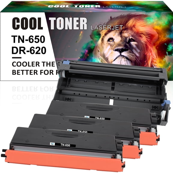 Cool Toner Compatible Toner + Drum Unit Replacement for Brother TN-650 DR-620(3 x TN-650 Toner + 1 x DR-620 Drum Unit)