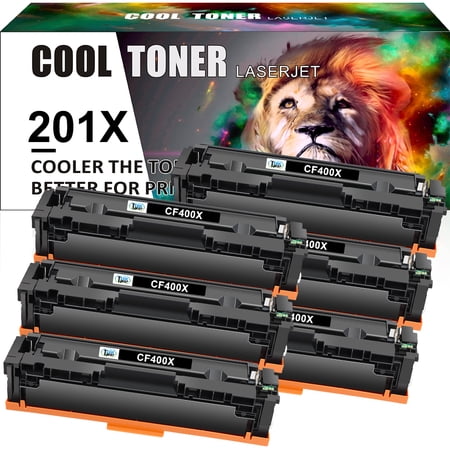 Cool Toner Compatible Toner Replacement for CF400X for Use with Color LaserJet Pro M252dw M252n,Color LaserJet Pro MFP M277dw M277n M277c6 M274n Printer Ink (Black,6-Pack)