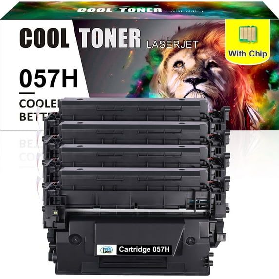 Cool Toner Compatible Toner Replacement for Canon 057H with chip Work with ImageCLASS MF445dw MF448dw MF449dw LBP226dw 227dw 223dw 228x Laser Printer Ink Black, 4-Pack