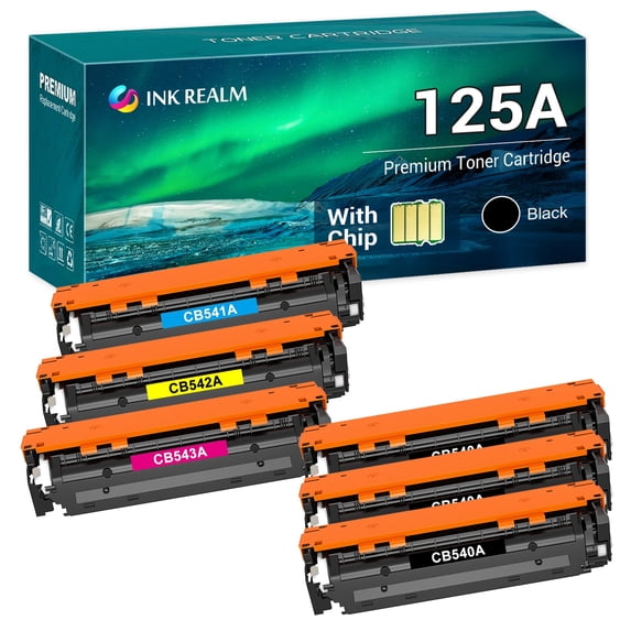 Cool Toner Compatible Toner Replacement for 125A CB540A CB541A CB542A CB543A for LaserJet CP1215 CP1515N CP1518NI CM1312NFI Printer (Black, Cyan, Magenta, Yellow, 6-Pack)