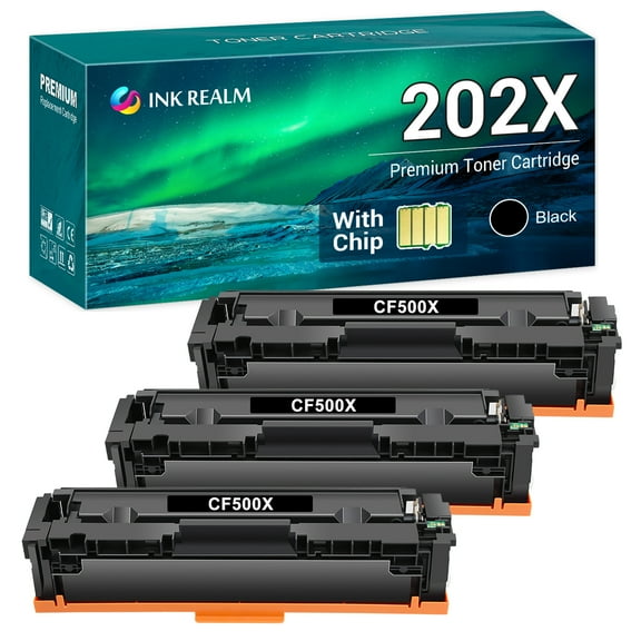 Ink realm Compatible Toner Replacement for HP 202X CF500X for HP Color Pro MFP M281fdw M281cdw M254dw M281fdn 281fdw M254 M281 Toner Printer(Black, 3-Pack)