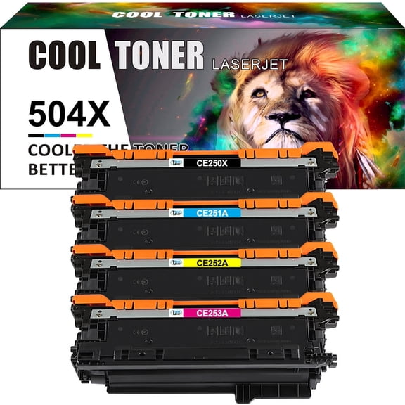 Cool Toner Compatible Toner Replacement for HP 504X CE250X P3015 P3015dn P3015x HP Pro 500 MFP M521dn M521dw M521 M525 Toner Printer Ink （Black,Cyan,Magenta,Yellow, 4-Pack)