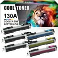 thumbnail image 1 of Cool Toner Compatible Toner Replacement for HP CF350A/CE310A 130A Pro MFP M177fw M176 M176fn Color Laserjet Pro M177 printer ink（3 * Black,Cyan,Magenta,Yellow, 6-Pack), 1 of 8