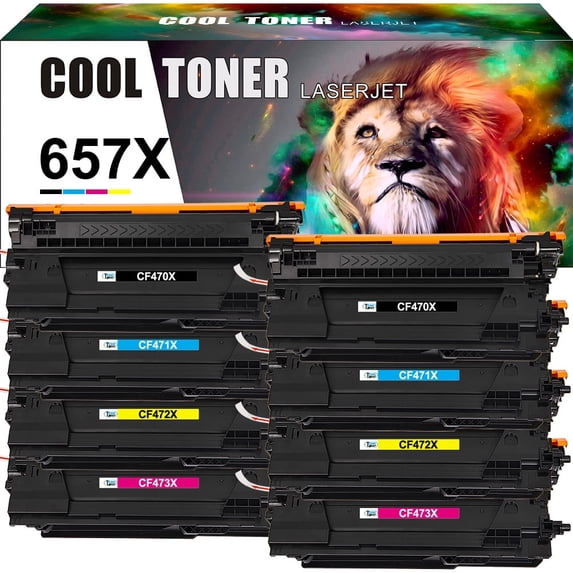 Cool Toner Compatible Toner Replacement for HP CF470X 657X Enterprise MFP M681DH M681F M682Z M681Z M681 Printer ink(2 * Black,2 * Cyan,2 * Magenta,2 * Yellow, 8-Pack)