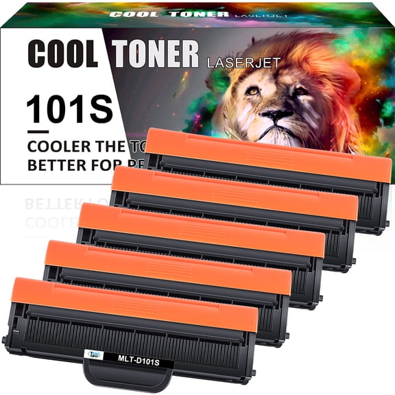 Cool Toner Compatible Toner Replacement for Samsung MLT-D101S for ML-2166W ML-2160 ML-2165 SCX-3405W ML-2165W SCX-3405FW SCX-3400 SCX-3401FH Printer(Black, 5-Pack)