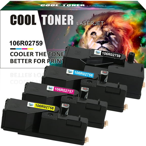 Ink realm Compatible Toner Replacement for Xerox 106R02756 106R02757 106R02758 106R02759 WorkCentre 6027 6025 Phaser 6022 6020 Printer Ink Black Cyan Magenta Yellow, 4-Pack