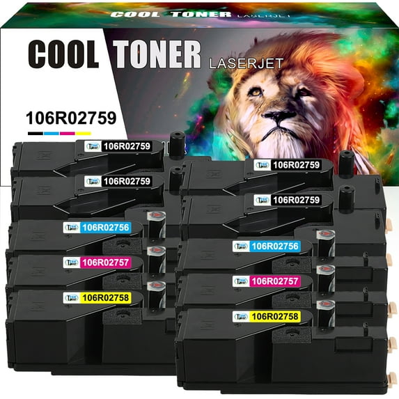 Ink realm Compatible Toner Replacement for Xerox 106R02759 106R02756 106R02757 106R02758 Phaser 6020 6022,WorkCentre 6025 6027 (Black*4,Cyan*2,Magenta*2,Yellow*2,10-Pack)