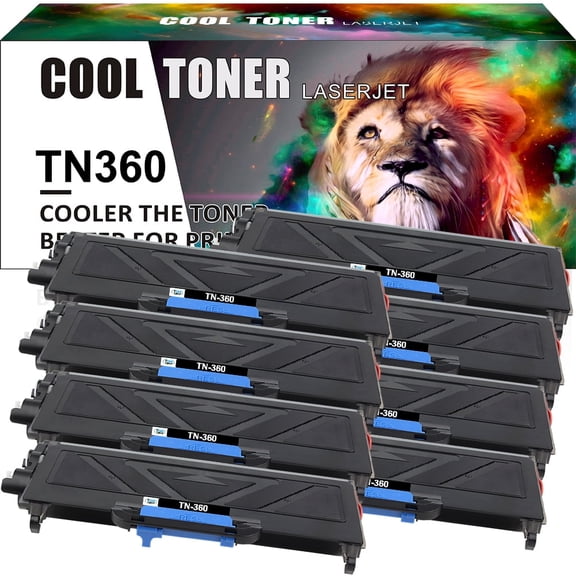 Cool Toner Compatible Toner Replacement for Brother TN 360 TN-360 High Yield (Black, 8-Pack)