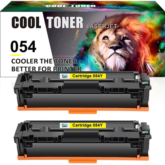 Cool Toner Compatible Toner Replacement for Canon 054 Yellow MF644Cdw MF642Cdw LBP622Cdw MF641Cw MF644 Printer Ink（Yellow, 2-Pack)