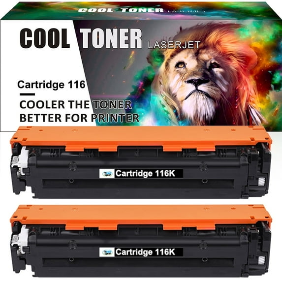 Cool Toner Compatible Toner Replacement for Canon 116K for Canon Color imageCLASS MF8050Cn, MF8080Cw Laser Printer (Black, 2-Pack)