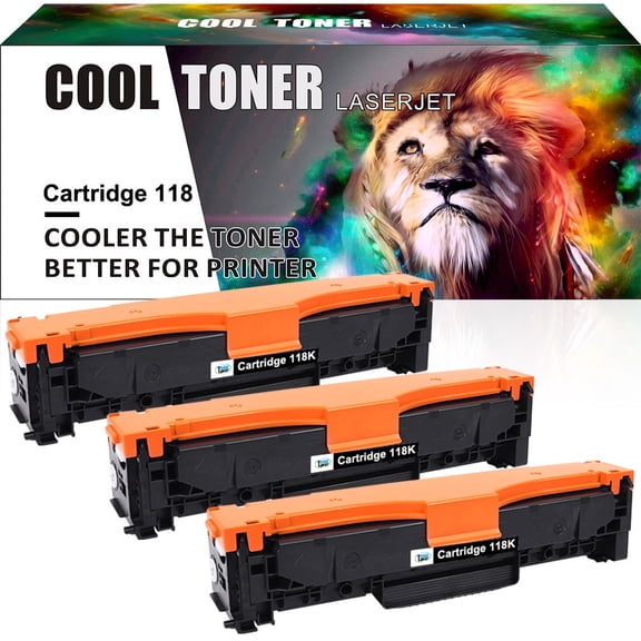 Cool Toner Compatible Toner Replacement for Canon 118k Imageclass MF8580Cdw MF726Cdw MF8380Cdw MF8350Cdn LBP7660Cdn Printer Ink (Black, 3-Pack)