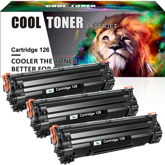 Cool Toner Compatible Toner Replacement for Canon 126 High Yield (Black, 3-Pack)