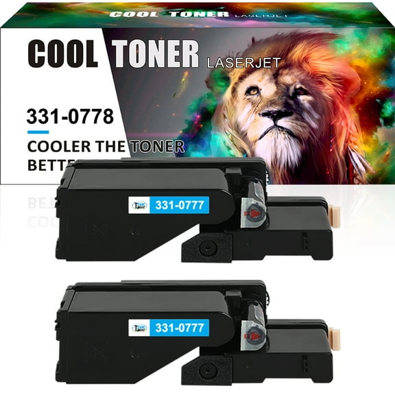 Cool Toner Compatible Toner Replacement for Dell 331-0777 for Dell 1250C, 1350CNW, 1355CN, 1355CNW, C1760NW, C1765NF, C1765NFW Printers（Cyan, 2-Pack)