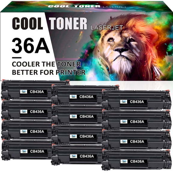 Cool Toner Compatible Toner Replacement for HP 36A CB436A for P1505 M1522n M1522nf P1102w M1212NF M1217nfw P1109w P1006 Printer (Black, 12-Pack)