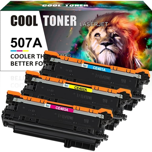 Cool Toner Compatible Toner Replacement for HP 507A CE400A CE401A CE402A CE403A High Yield (Cyan, Magenta, Yellow, 3-Pack)