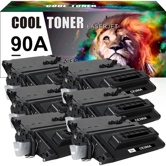 Cool Toner Compatible Toner Replacement for HP 90A CE390A 90A M601 M602 M603 M4555 MFP M602x M602n M603dn Laser Printer Ink (Black, 6-Pack)
