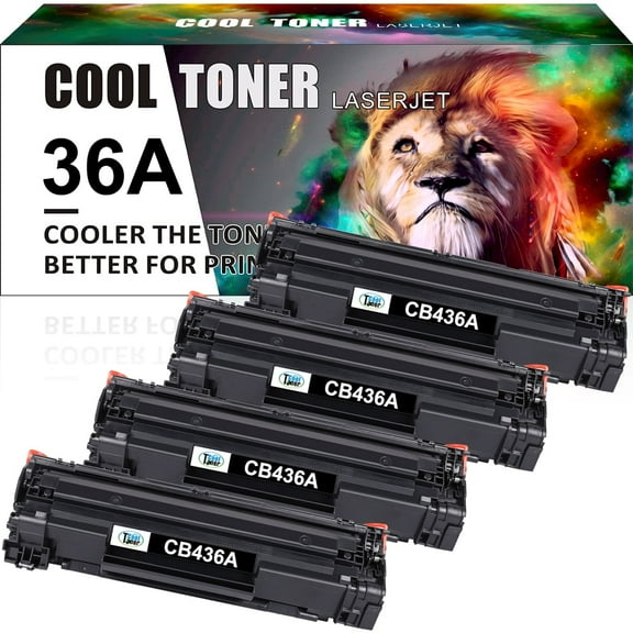 Cool Toner Compatible Toner Replacement for HP CB436A 36A P1505 M1120 Printer Ink (Black, 4-Pack)